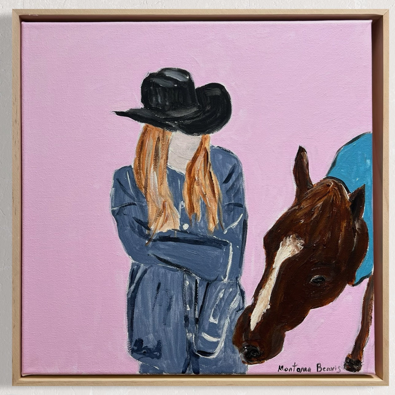“A girls best friend” 30x30 Framed in pine