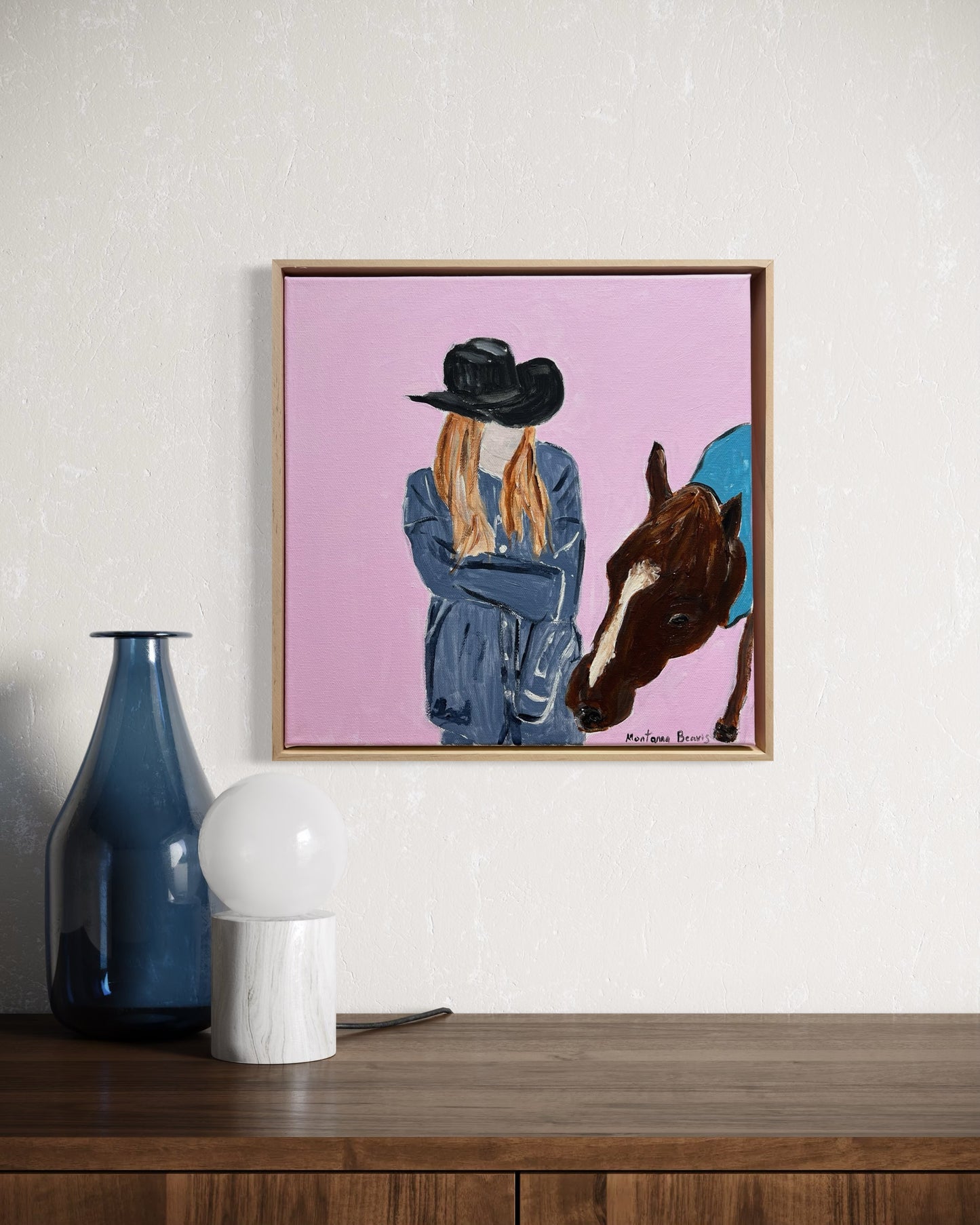 “A girls best friend” 30x30 Framed in pine