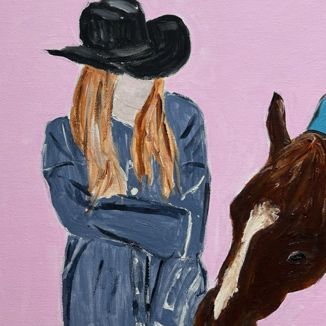 “A girls best friend” 30x30 Framed in pine
