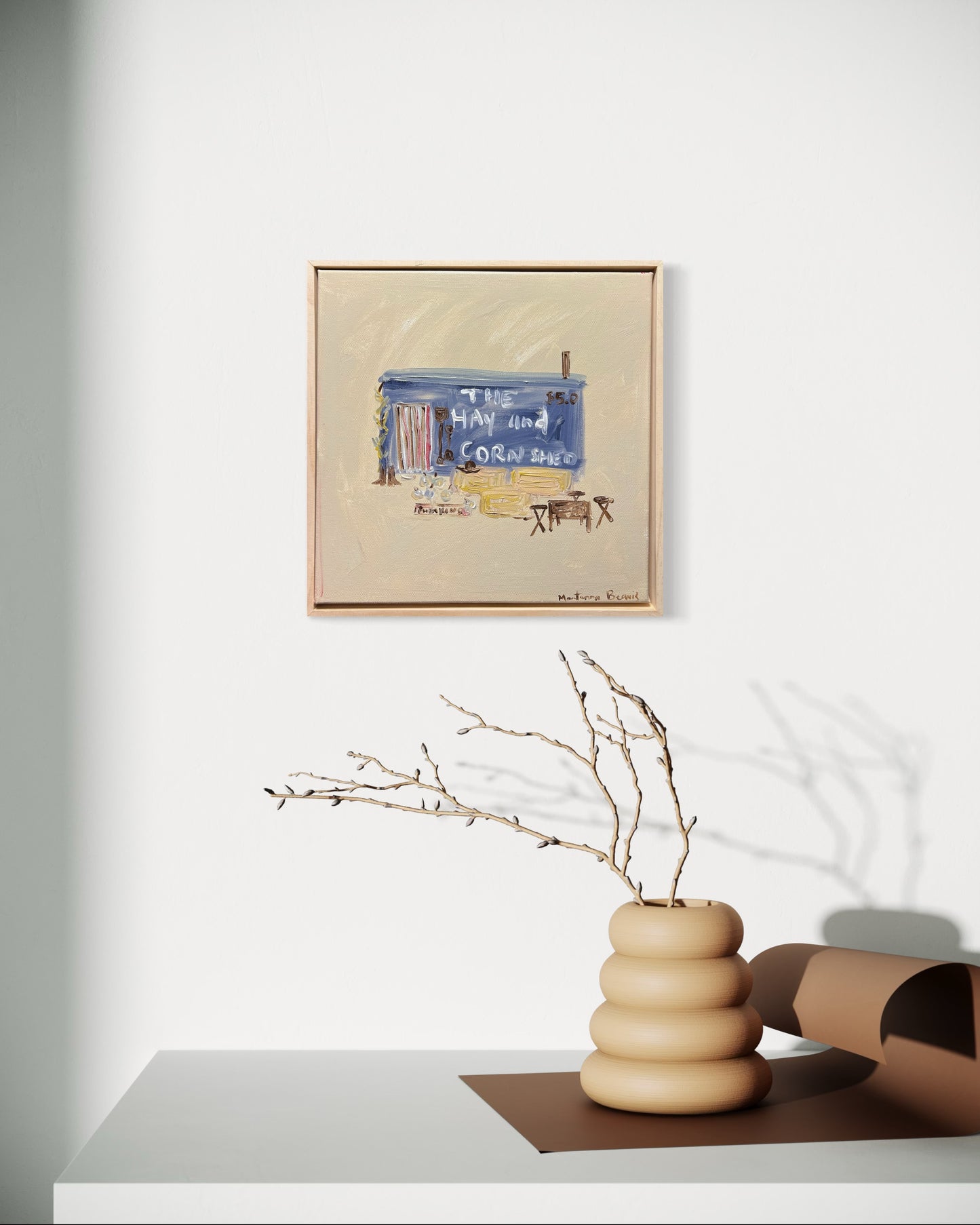 “The hay and corn shed” 30x30 Framed in pine