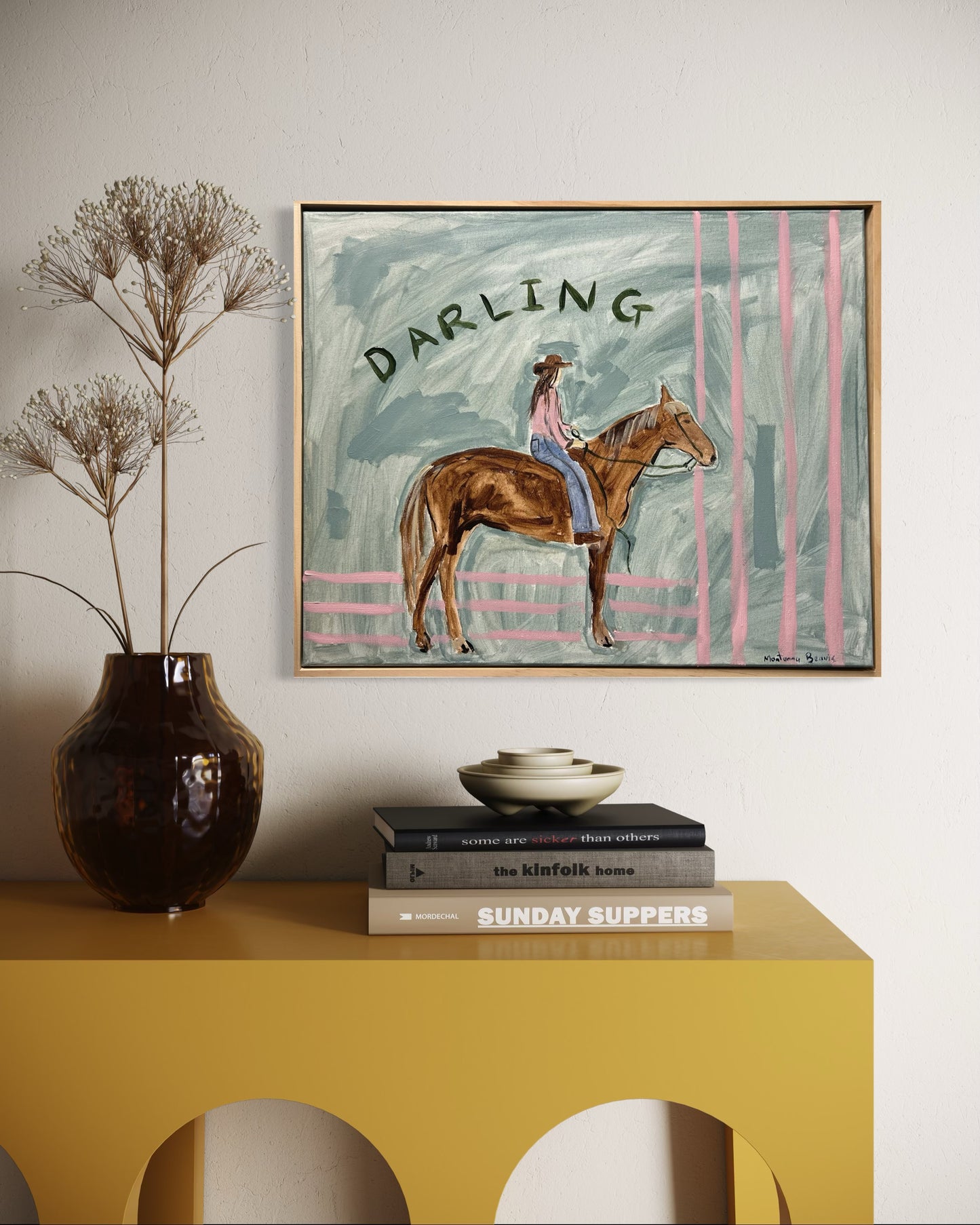 “DARLING” 40x50 Framed in pine