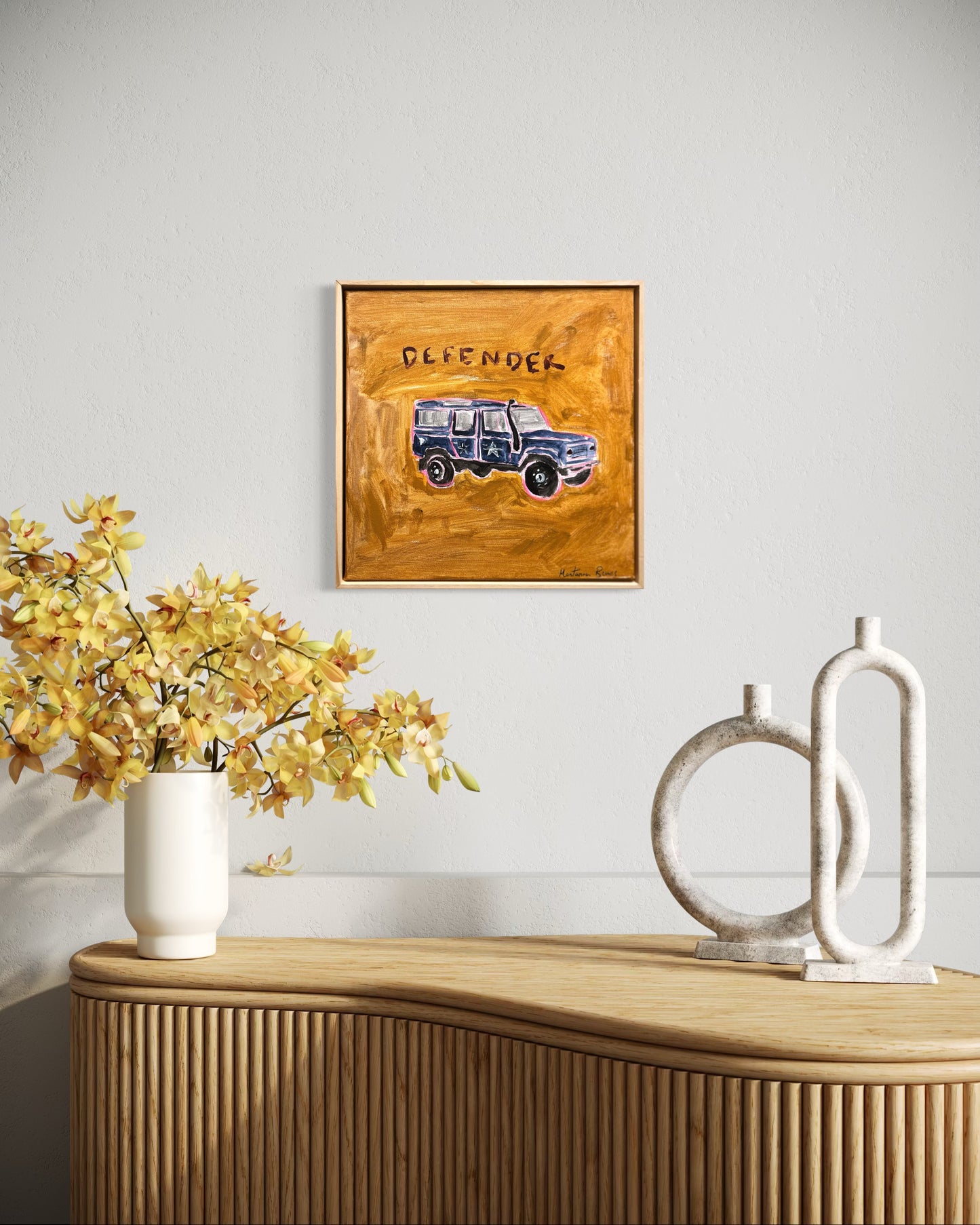 “Defender” 30x30 Framed in pine