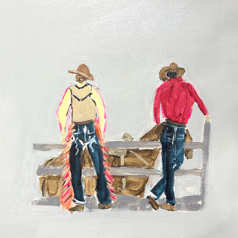 “Eight seconds” 30x30 Framed in pine