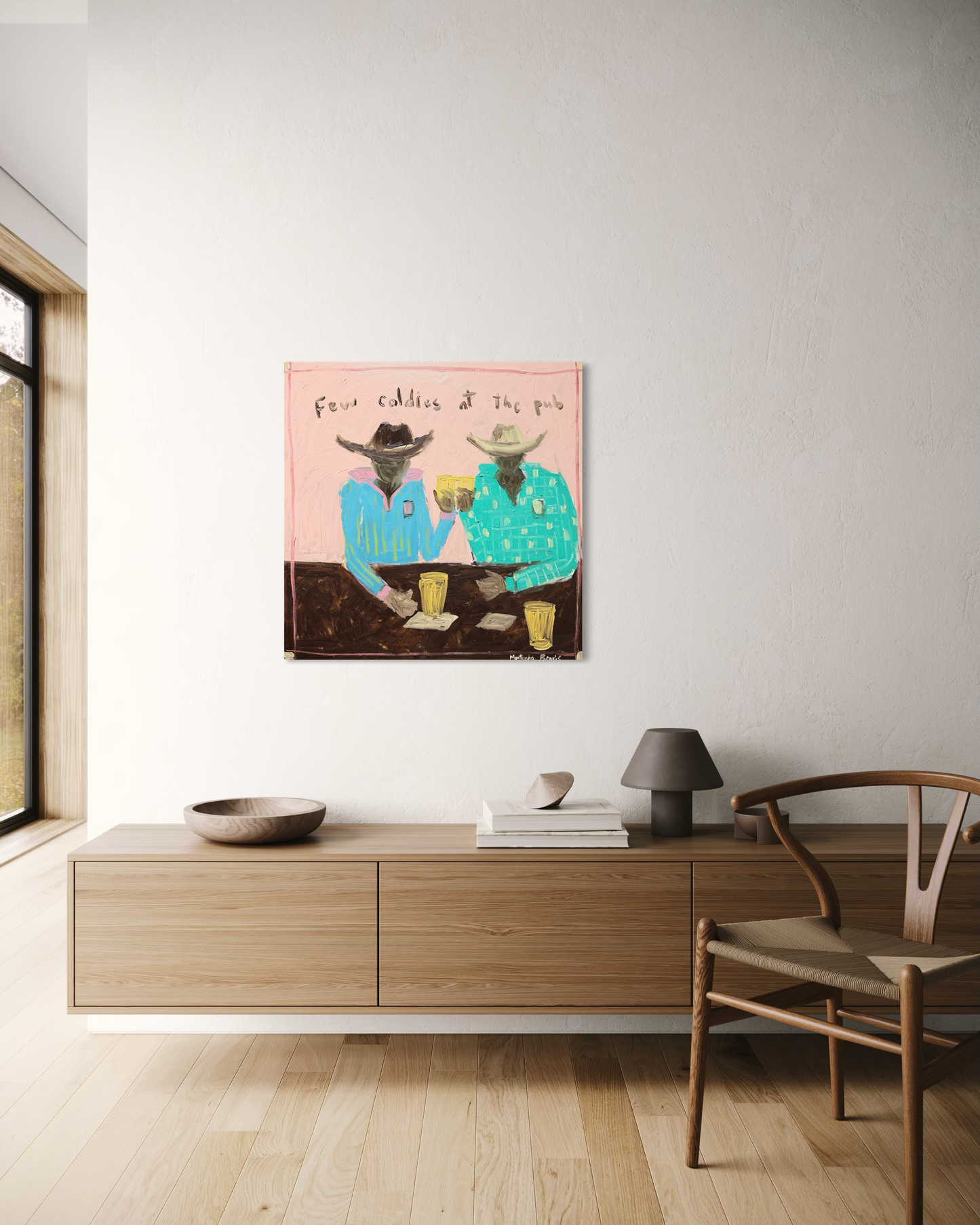 “Few coldies at the pub” part 2, 76x76cm