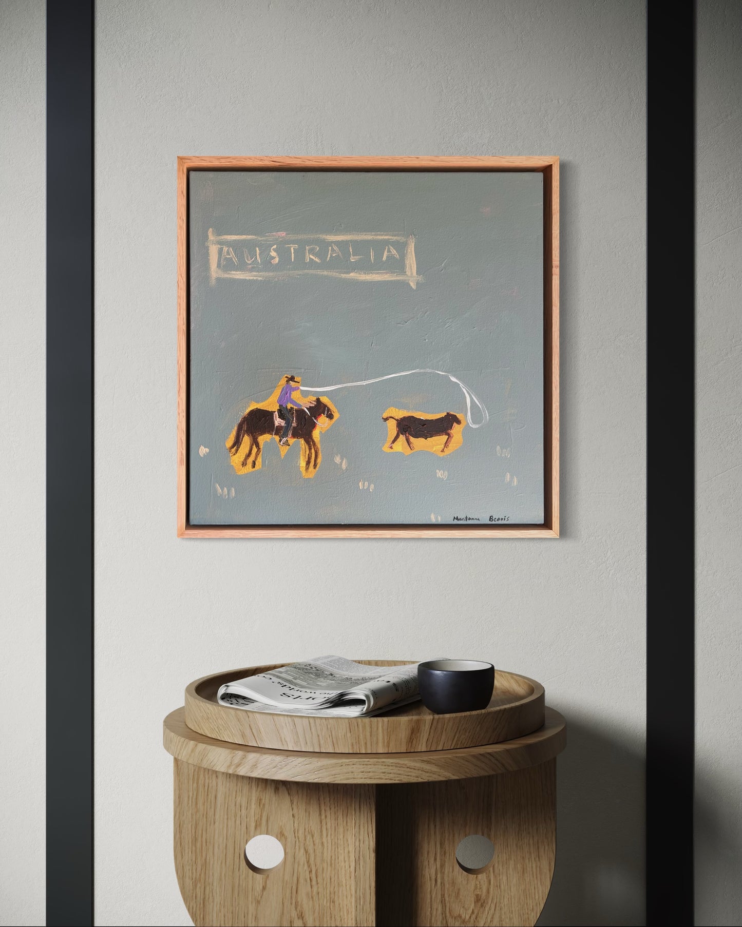 “AUSTRALIA” 40x40 Framed in Tasmanian oak