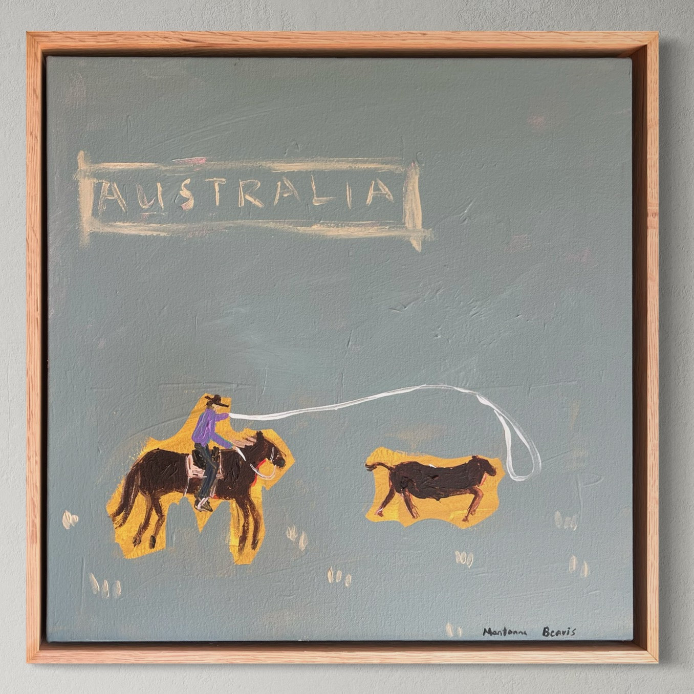 “AUSTRALIA” 40x40 Framed in Tasmanian oak