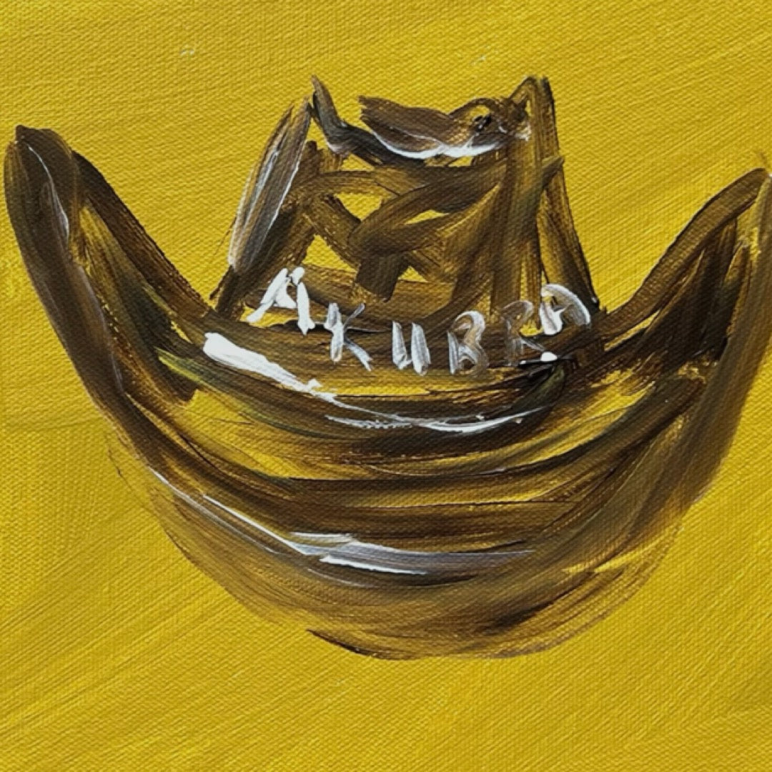 “Brown AKUBRA” 30x30 Framed in pine