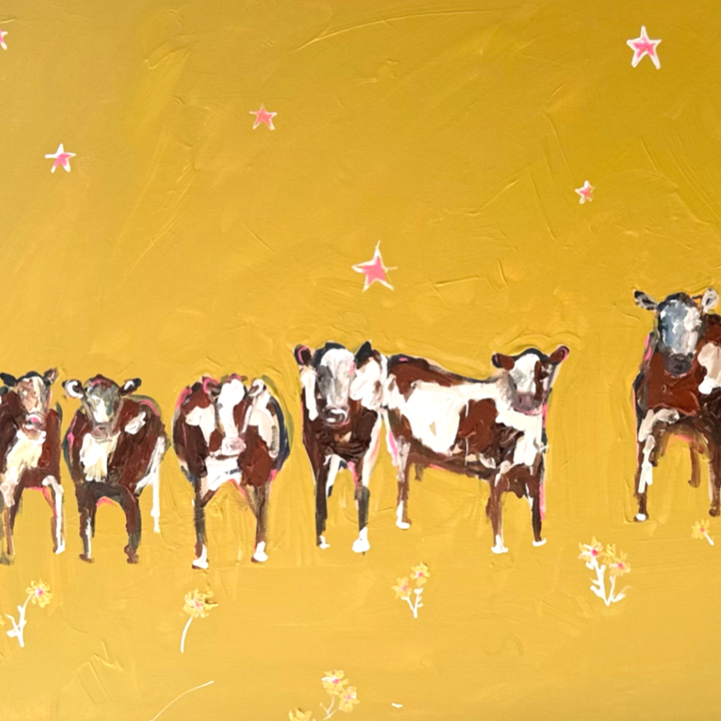 “Cows in the moonlight” 62x91cm