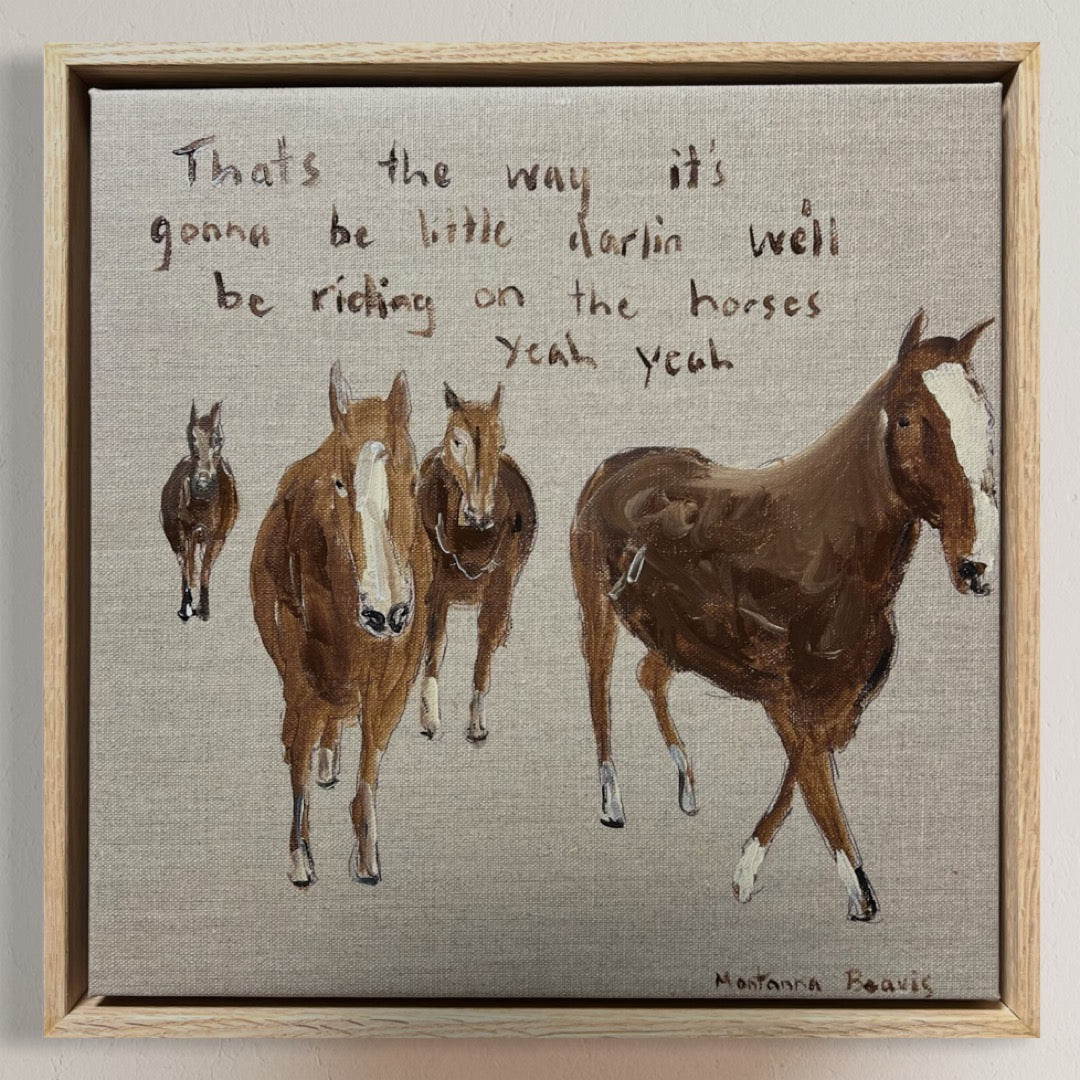 “Little darlin” 30x30 Linen canvas in Tasmanian oak