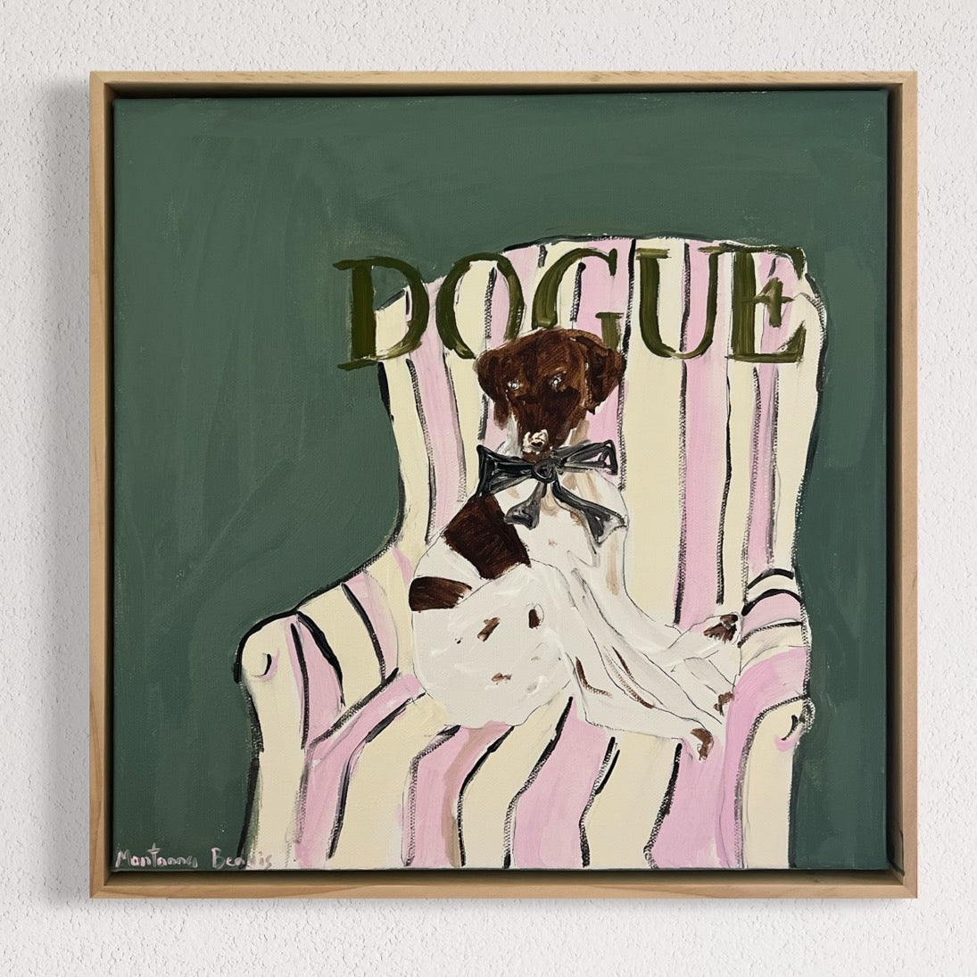 “DOGUE” 30x30 Framed in pine