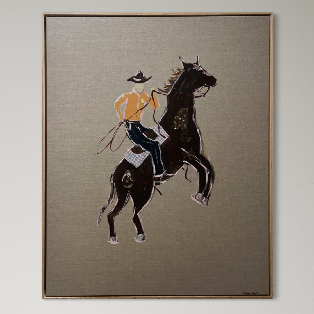 “Get up it boy” 103x83 Framed in Tasmanian oak