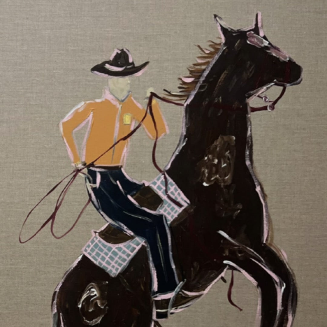 “Get up it boy” 103x83 Framed in Tasmanian oak