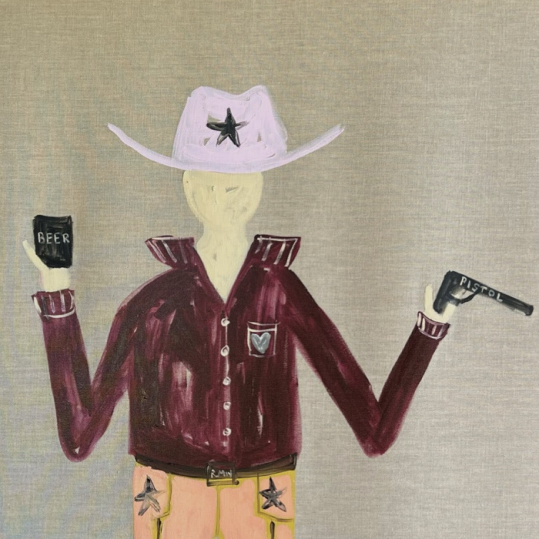 “Beers and pistols” 123x103 Framed in Tasmanian oak