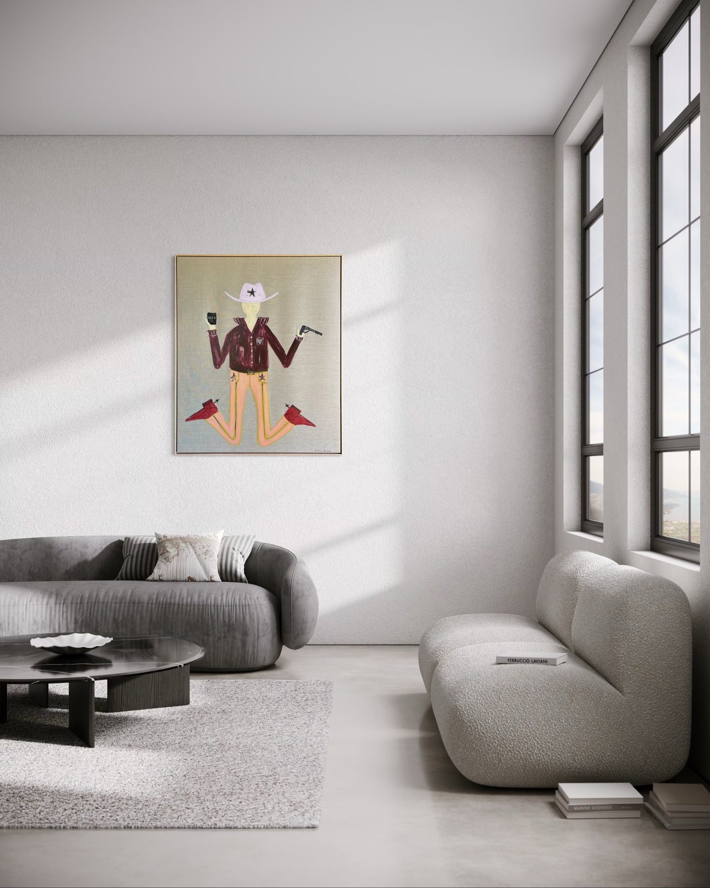 “Beers and pistols” 123x103 Framed in Tasmanian oak