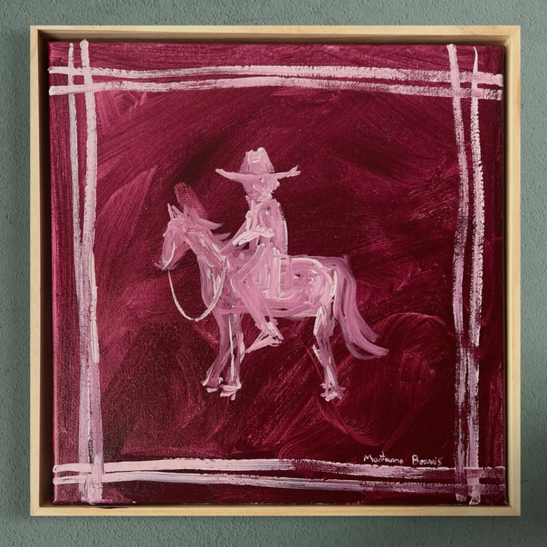 “Be back soon” 30x30 Framed in pine