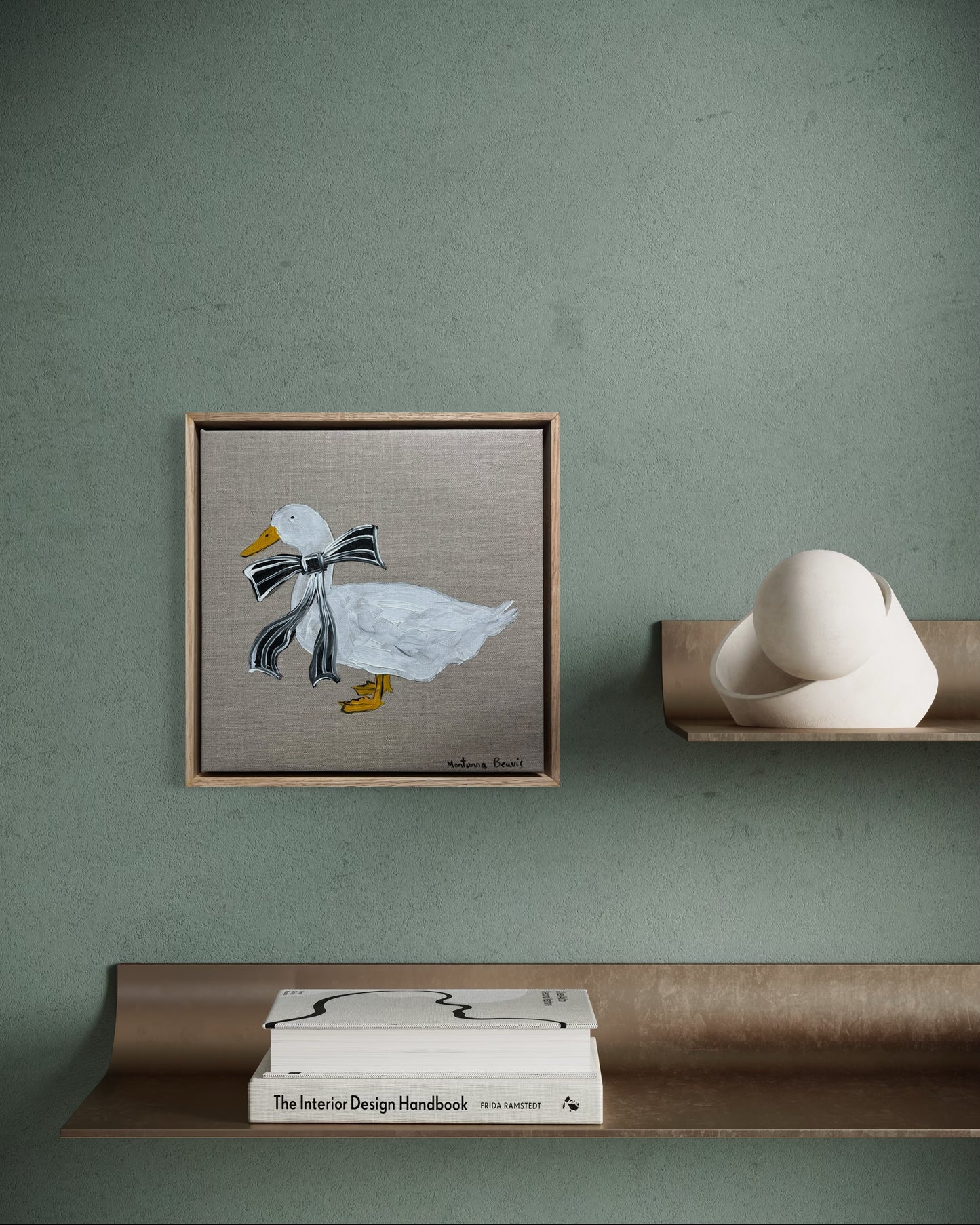 “What a pretty duck” 30x30 Framed in Tasmanian oak