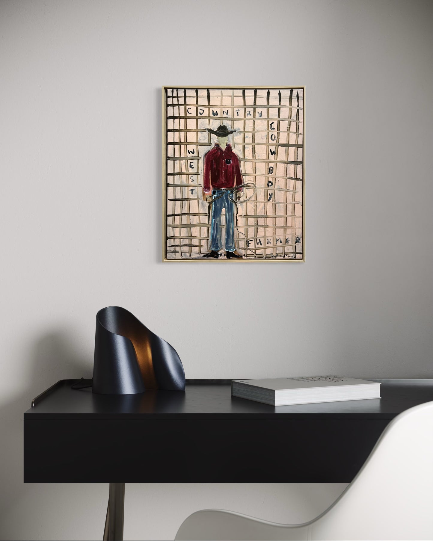 “I’d go to jail for that cowboy” 40x50 Framed in pine