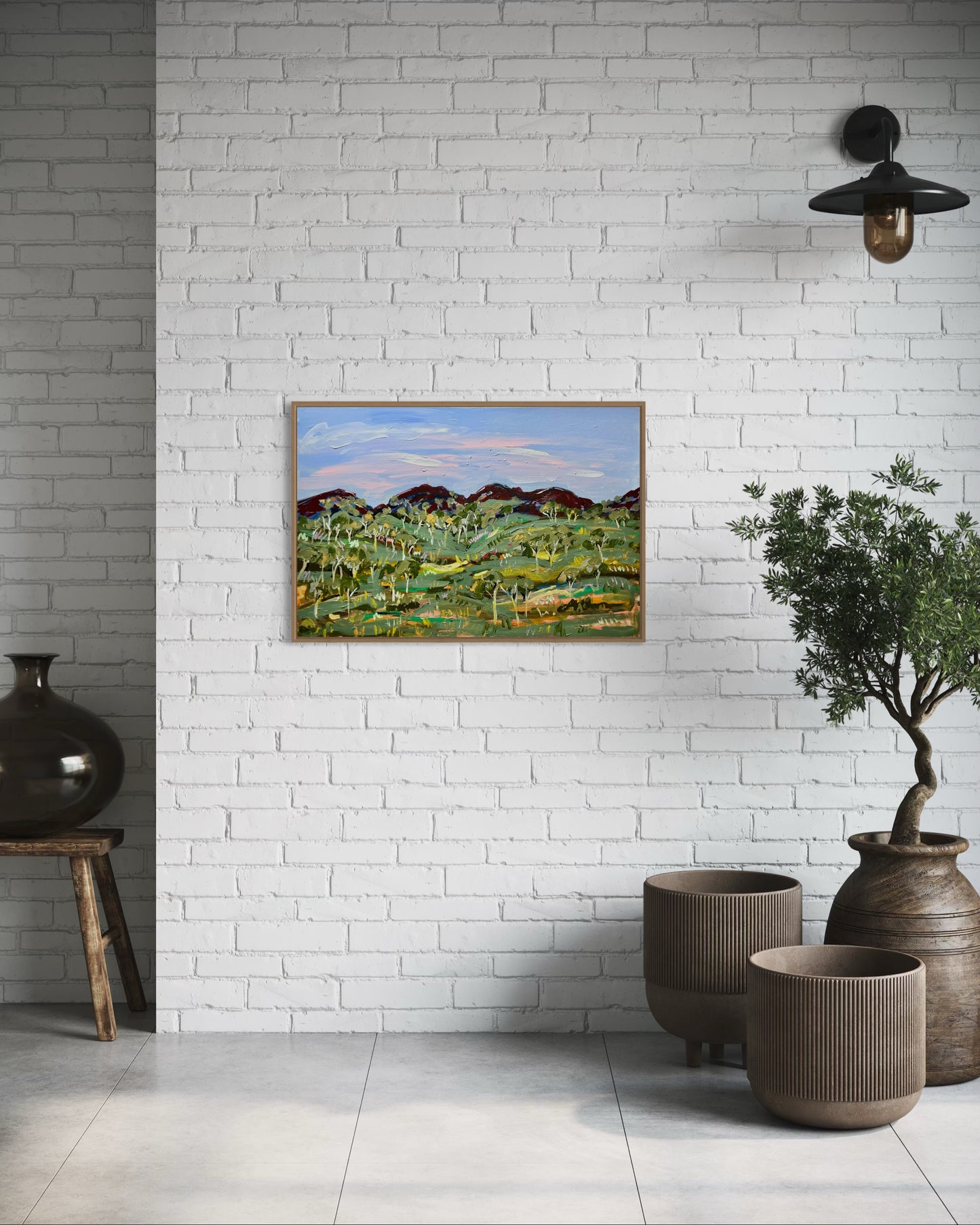 “The red hills” 61x91 Framed in Tasmanian oak