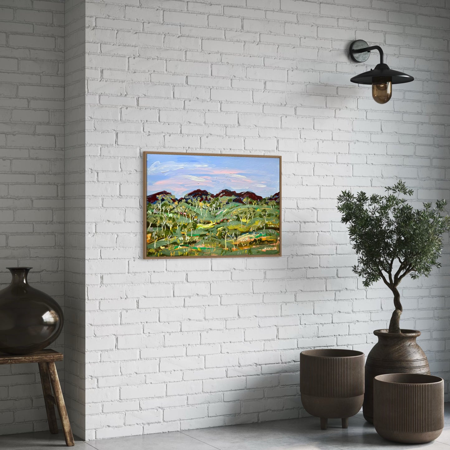 “The red hills” 61x91 Framed in Tasmanian oak
