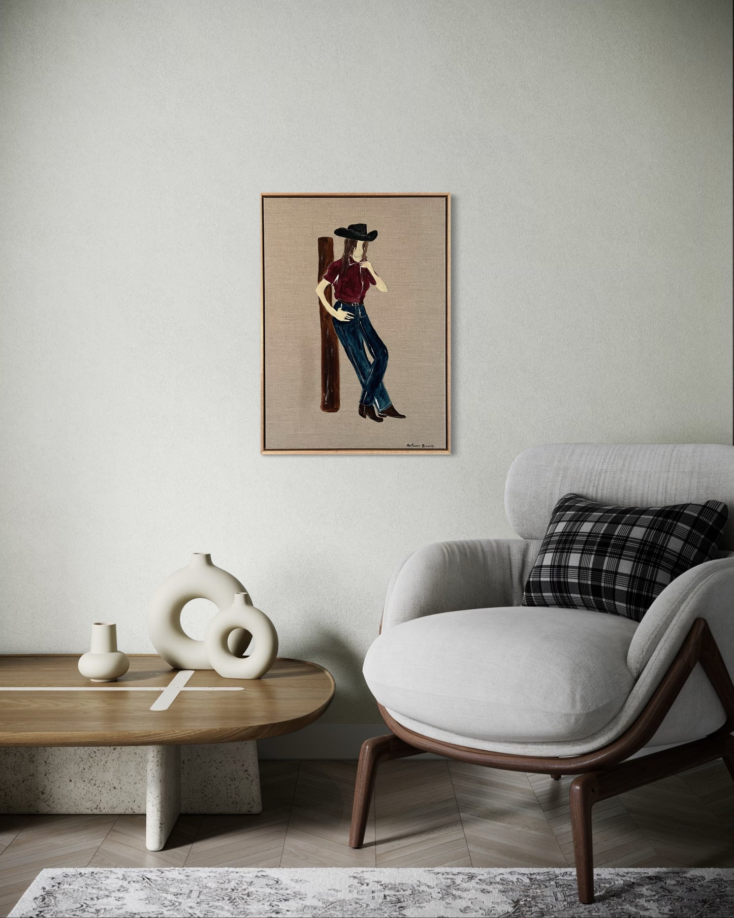 “I’m on smoko so leave me alone” 73x53 Linen- Framed in Tasmanian oak