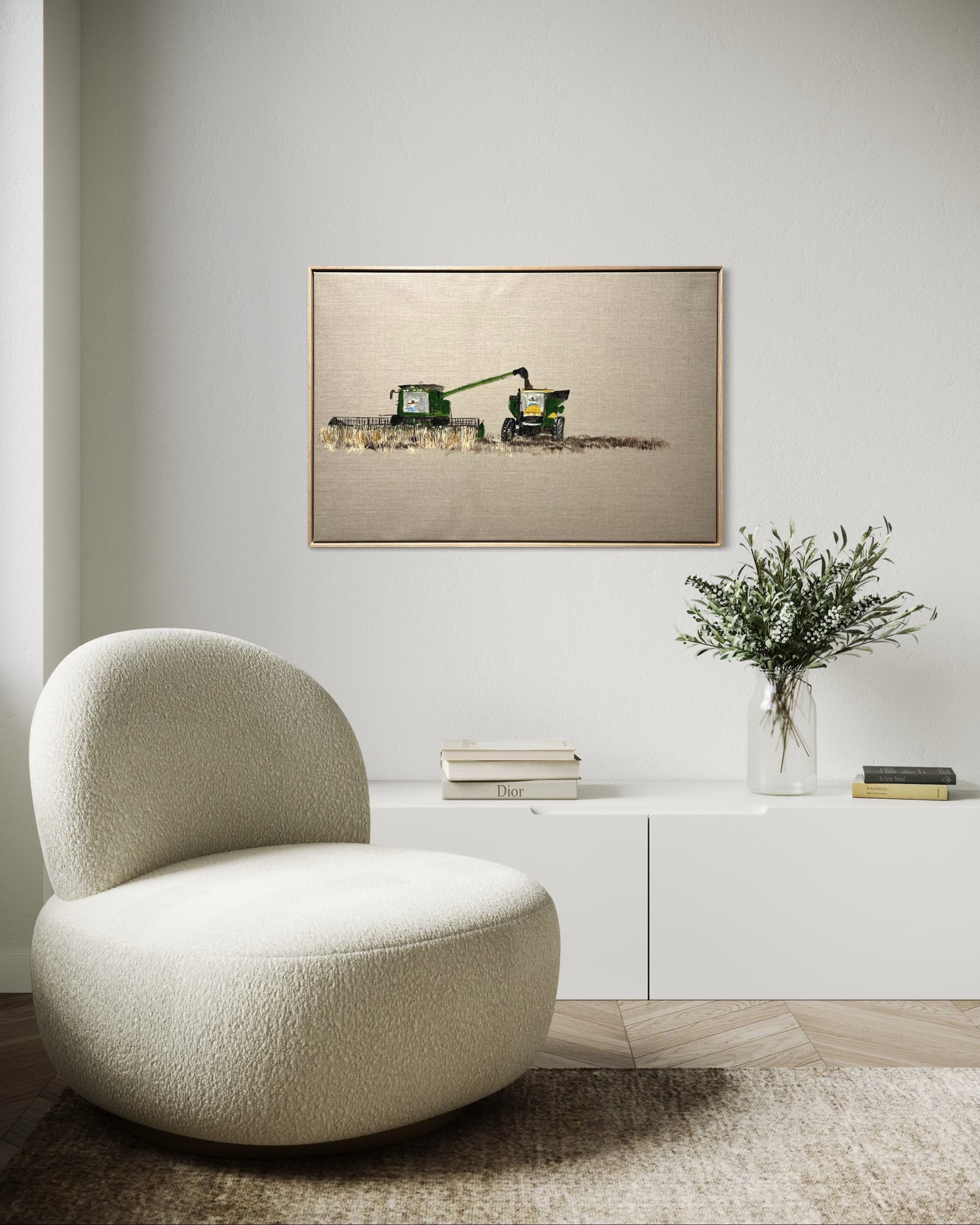 “Harvesting early” 93x63 Framed in Tasmanian oak