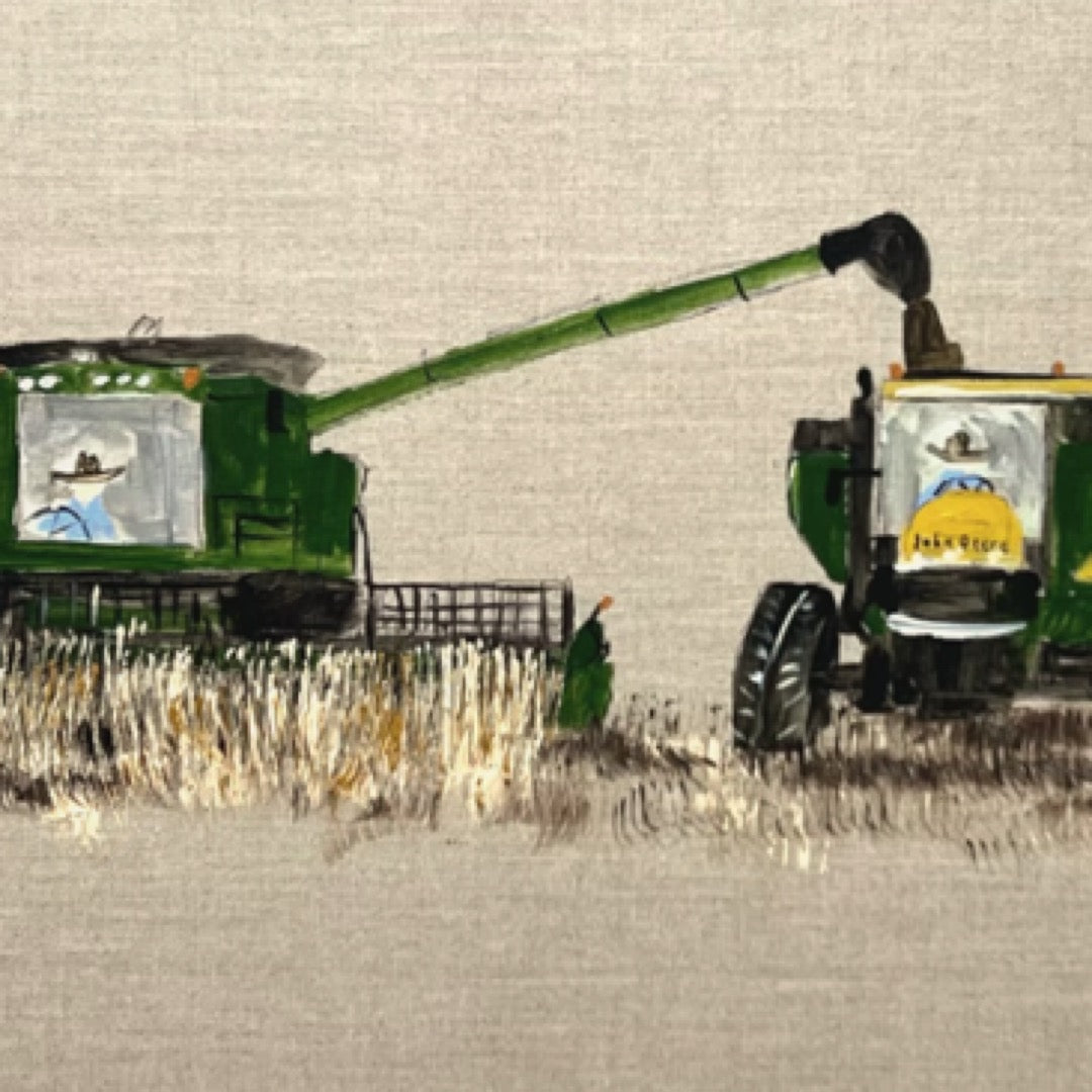 “Harvesting early” 93x63 Framed in Tasmanian oak