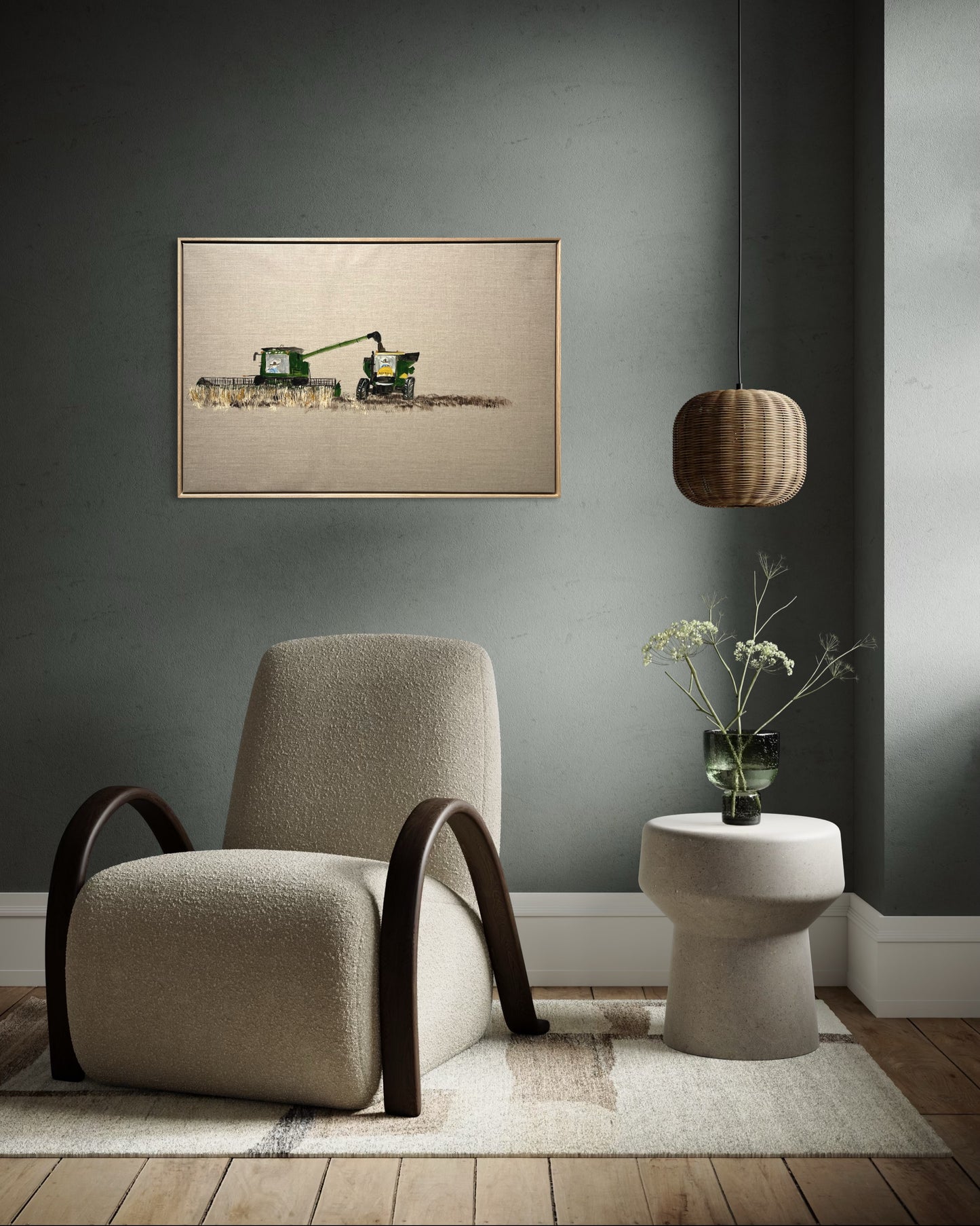 “Harvesting early” 93x63 Framed in Tasmanian oak