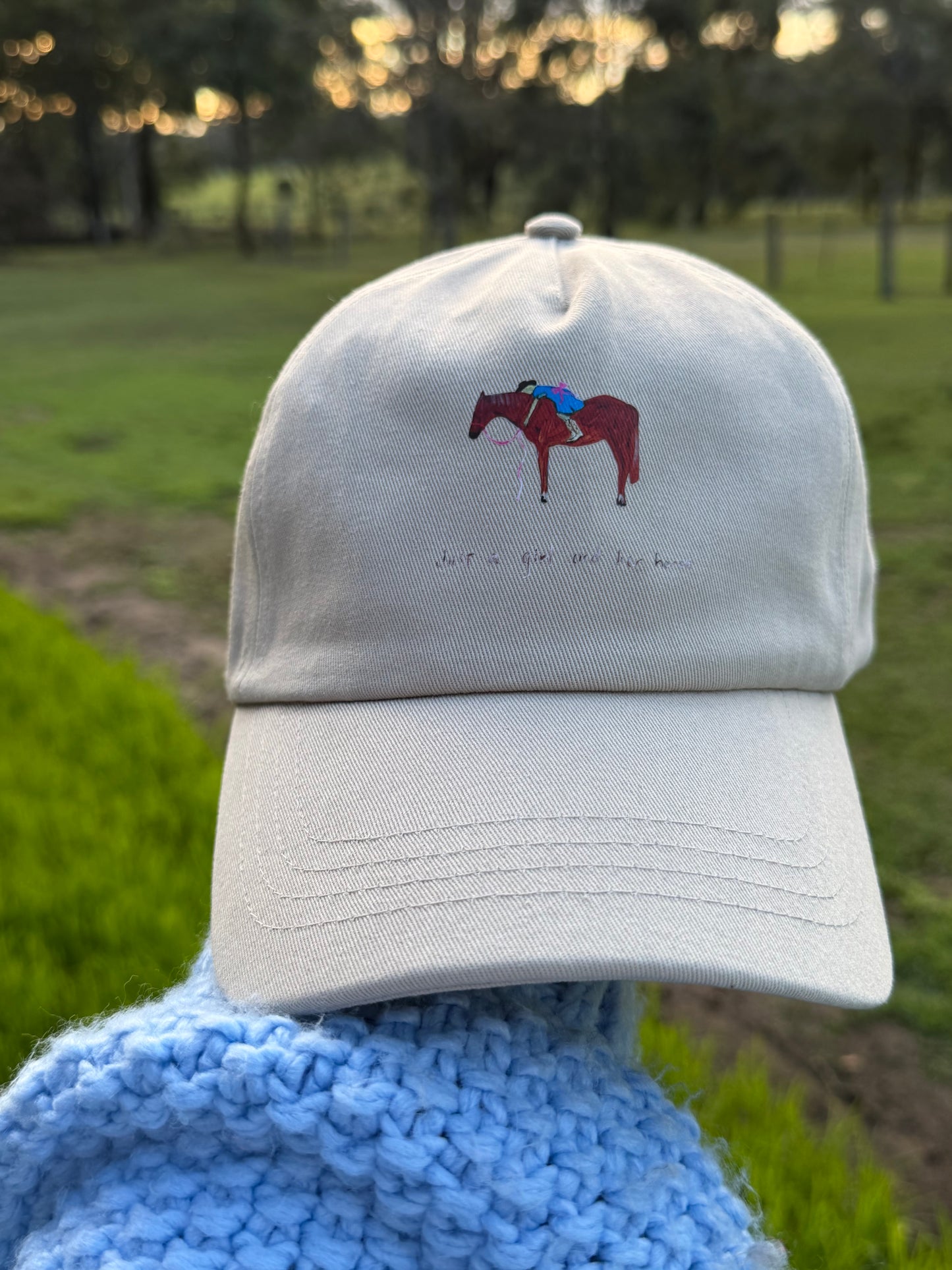 “Just a girl and her horse” Cap in beige