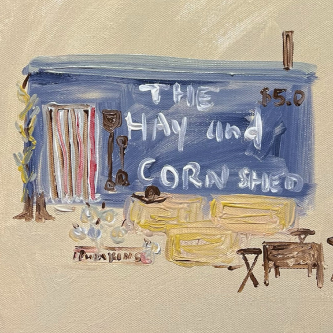 “The hay and corn shed” 30x30 Framed in pine