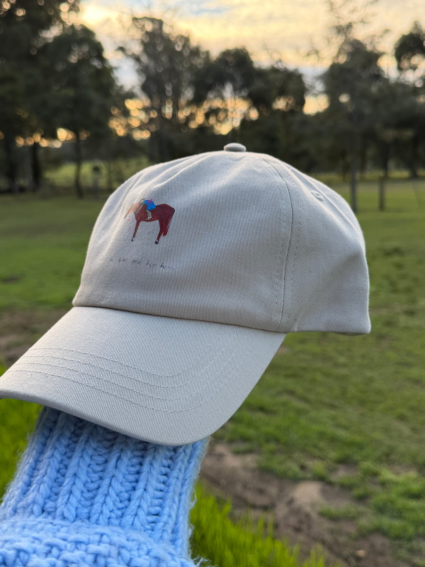 “Just a girl and her horse” Cap in beige