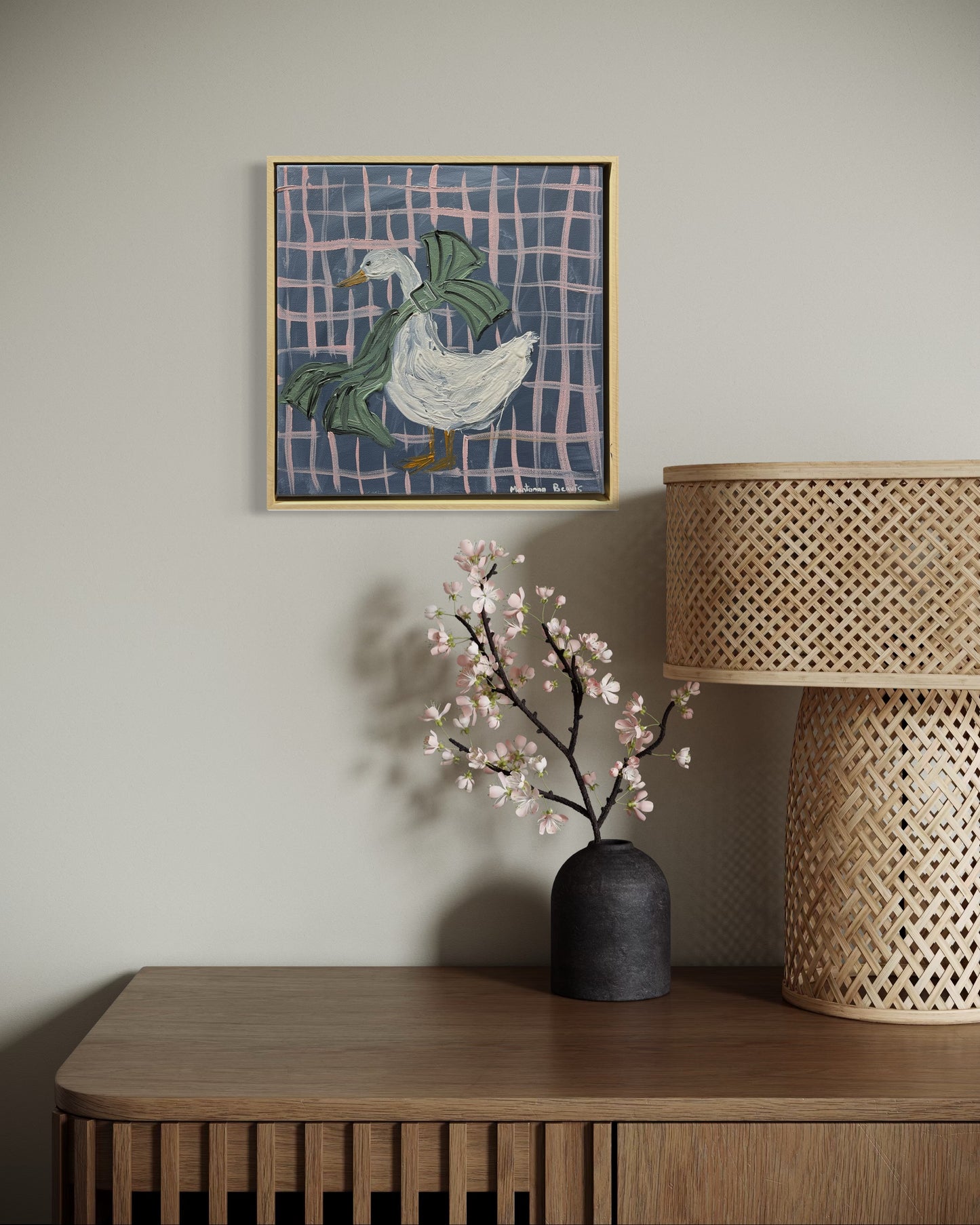 “Vintage goose” 30x30 Framed in pine