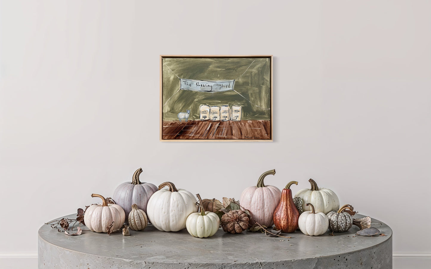 “The shearing shed” 30x40 Framed in pine