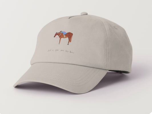 “Just a girl and her horse” Cap in beige