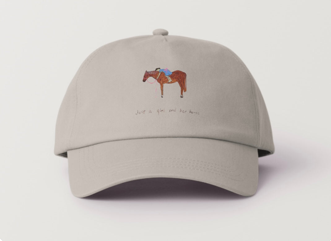“Just a girl and her horse” Cap in beige