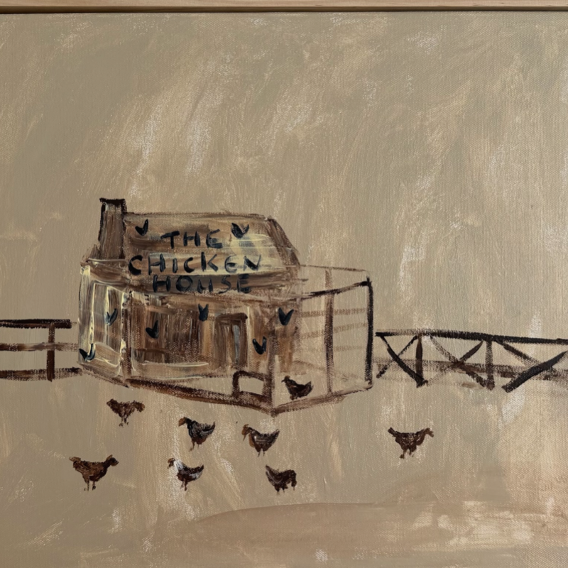 “The chicken house” 40x50cm Framed in pine