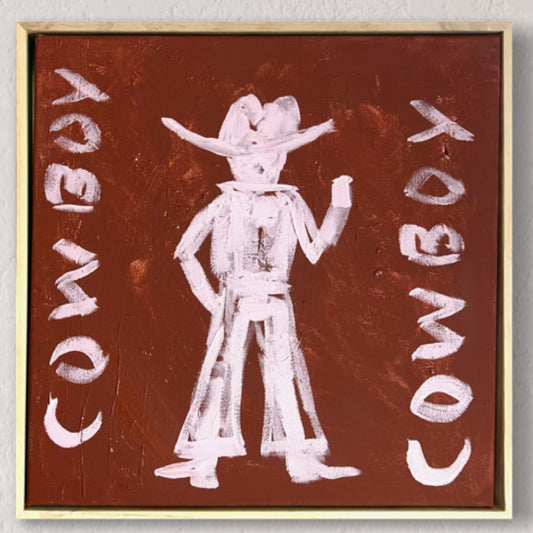 “COWBOY” 30x30 Framed in pine