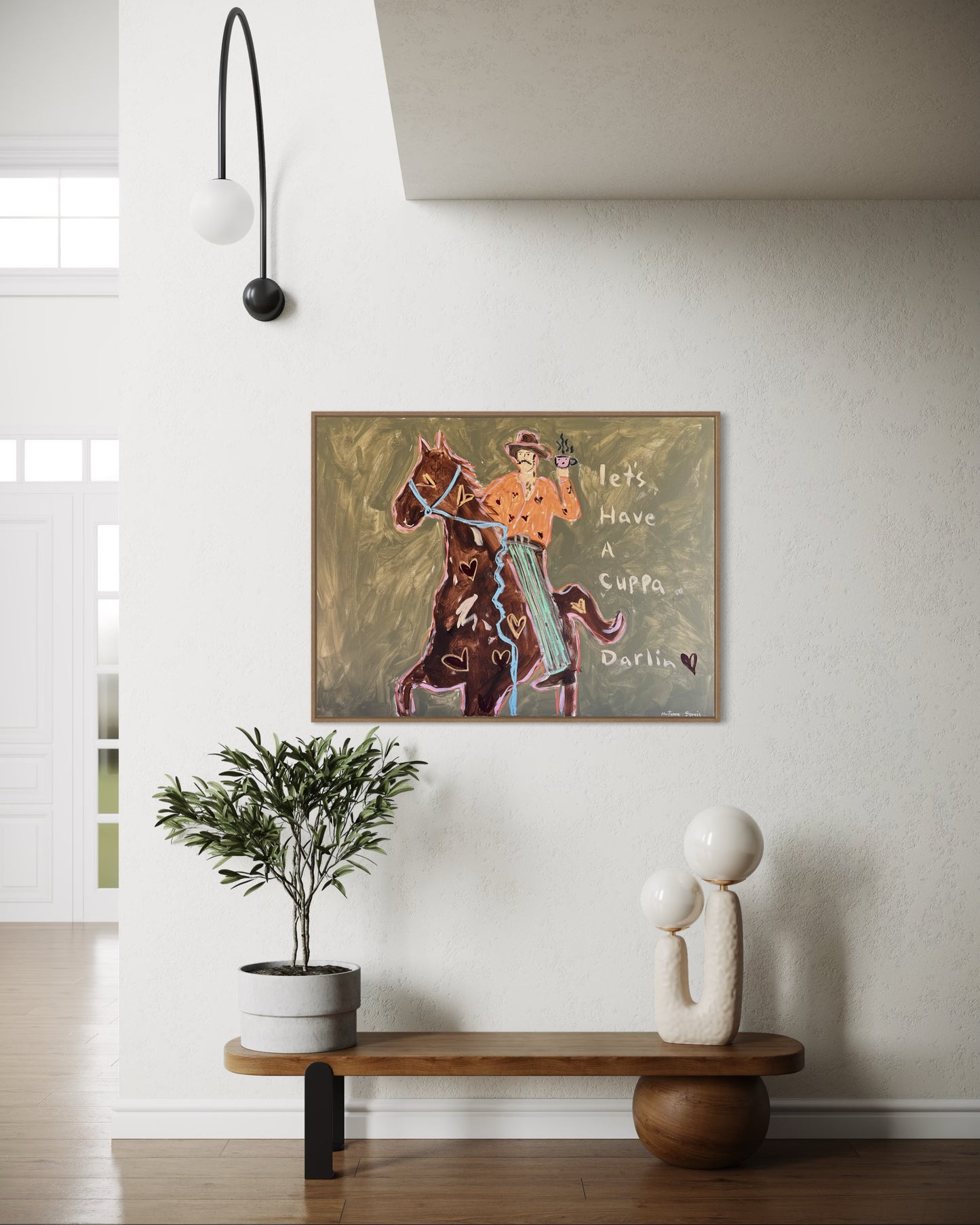 “lets have a cuppa darlin” 76x102 Framed in oak