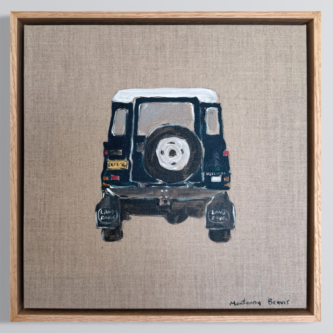 “Defender” 30x30cm Framed in Tasmanian oak