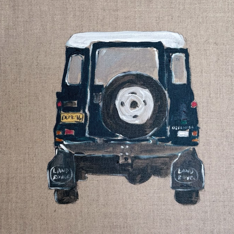 “Defender” 30x30cm Framed in Tasmanian oak