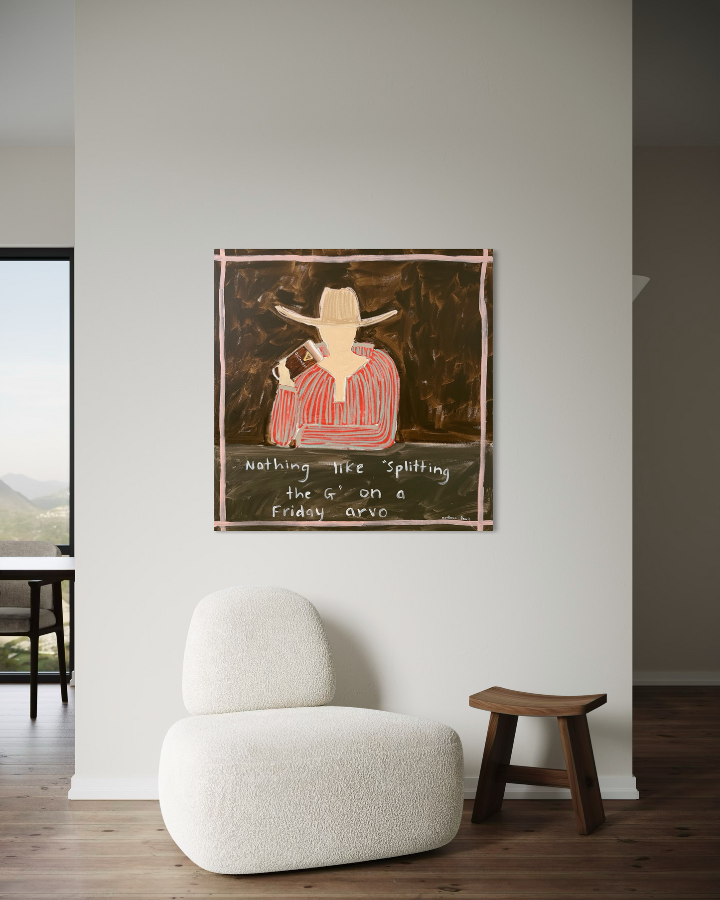 “Nothing like “splitting the G” on a Friday arvo” 76x76cm