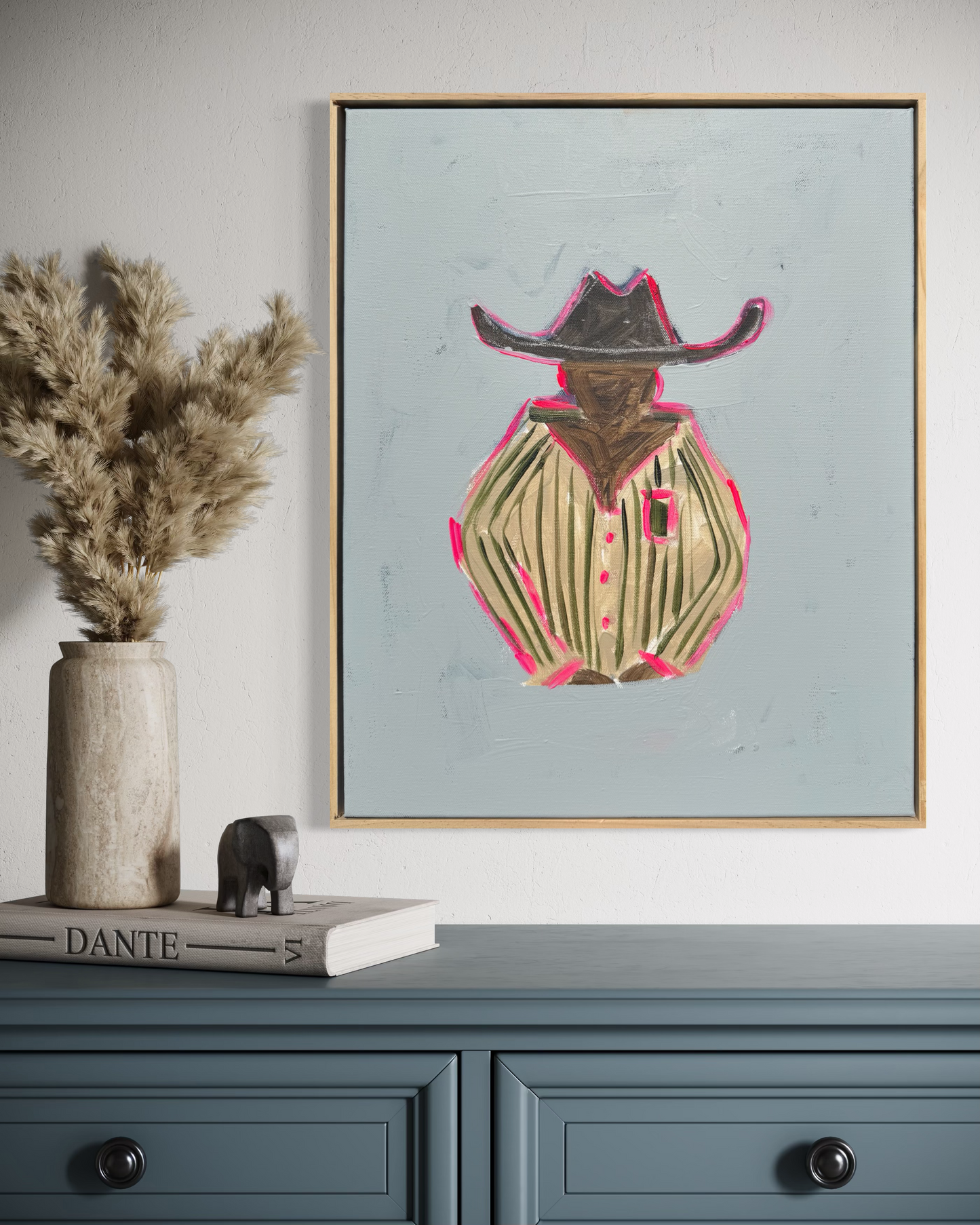 “Cowboy” 40x50cm Framed in pine