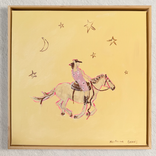 “Dreaming of horses” 30x30cm Framed in pine