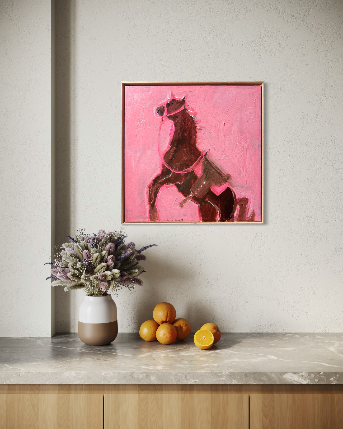 “Watch out” 60x60 Framed in Tasmanian oak