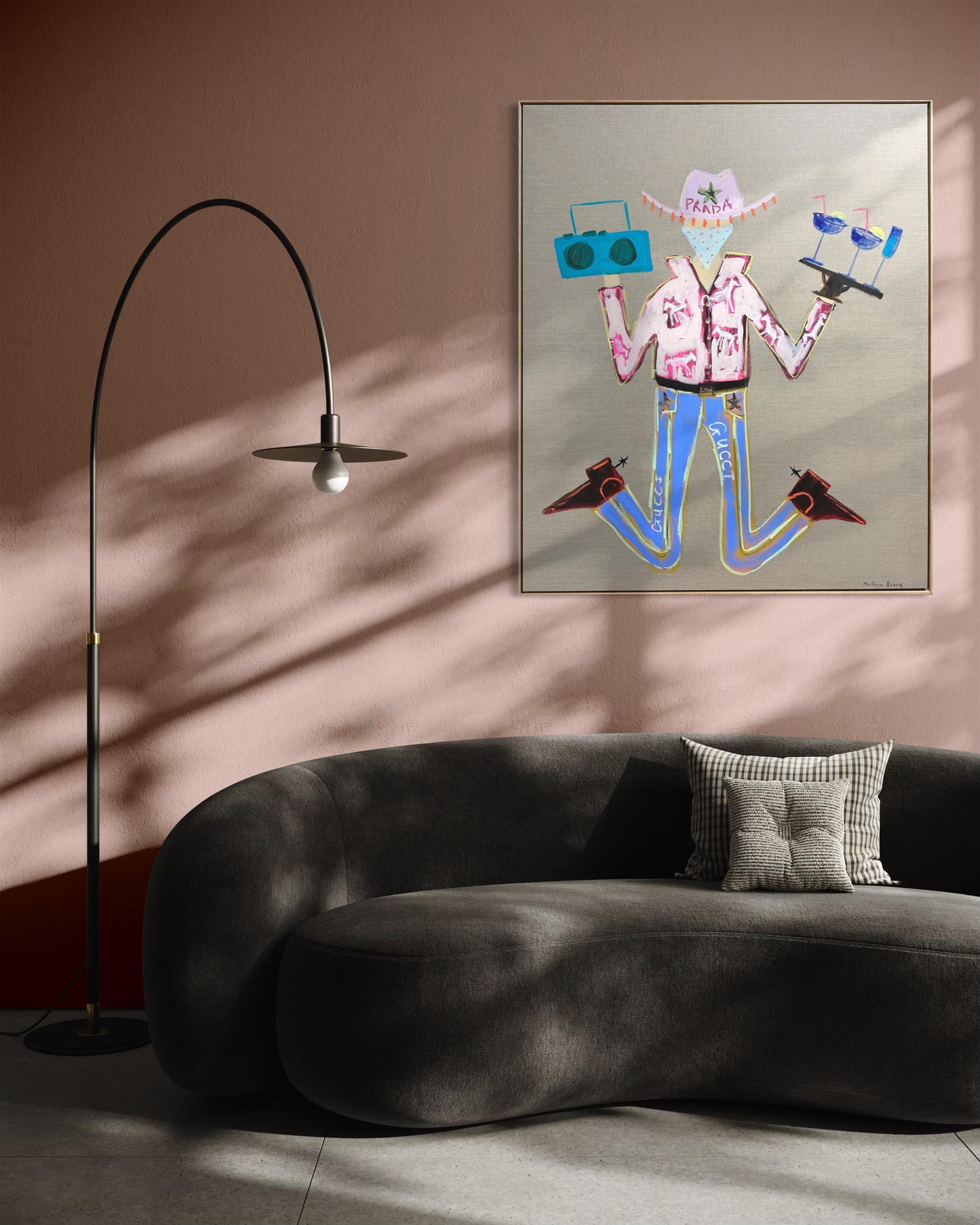 “Cowboys and cocktails” 123x103cm Framed in Tasmanian oak