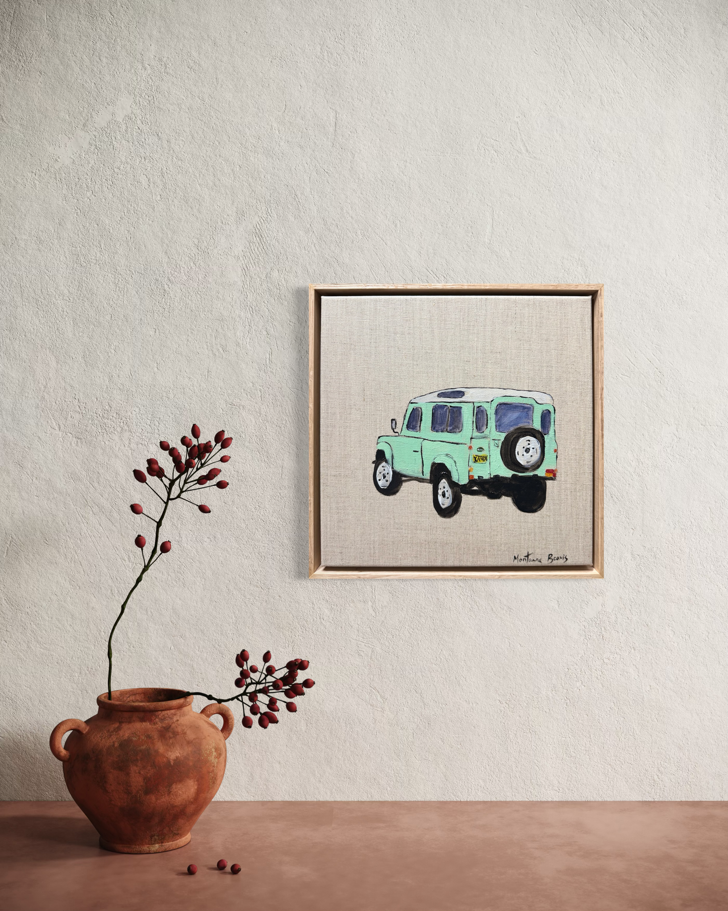 “The Defender” 30x30 Framed in Tasmanian oak