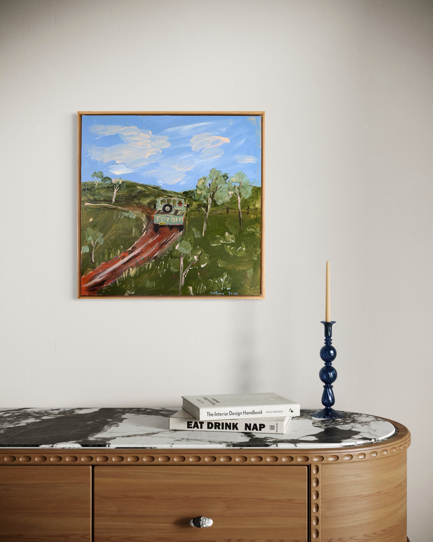 “The old Toyota” 50x50cm Framed in Tasmanian oak