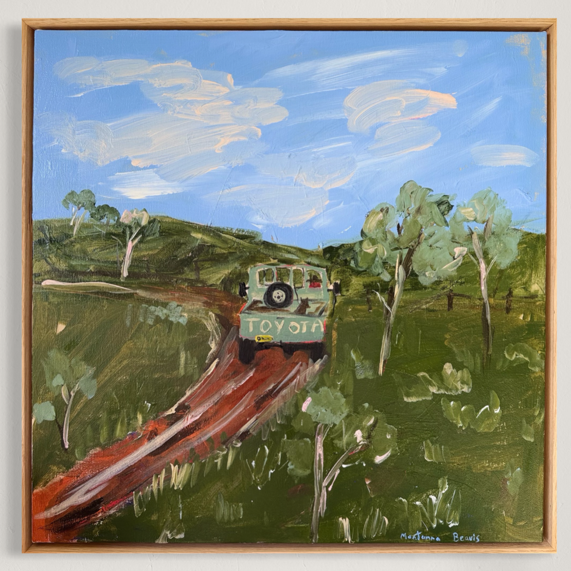 “The old Toyota” 50x50cm Framed in Tasmanian oak