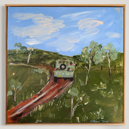 “The old Toyota” 50x50cm Framed in Tasmanian oak