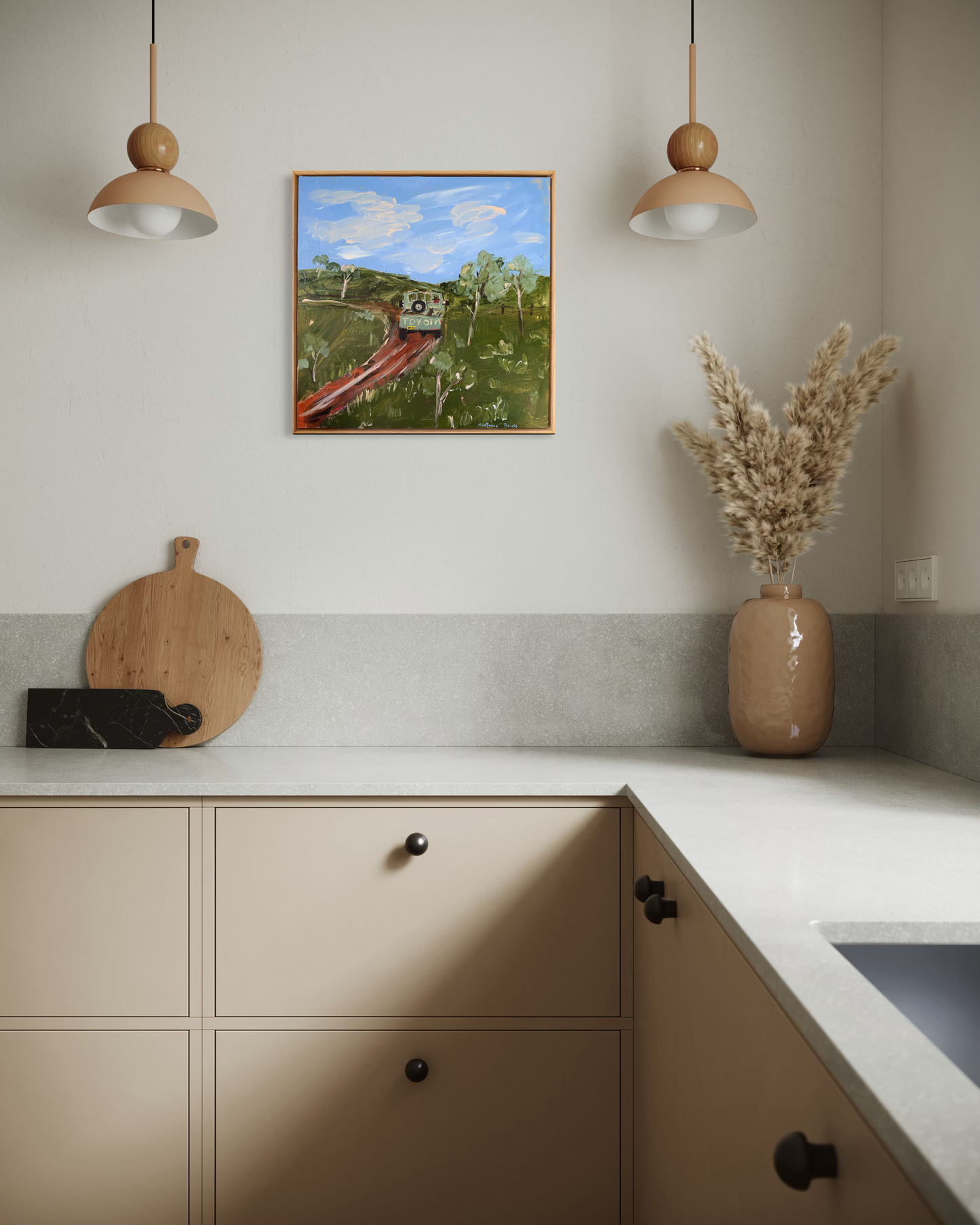 “The old Toyota” 50x50cm Framed in Tasmanian oak