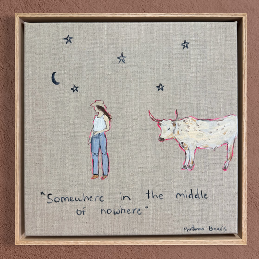 “Somewhere in the middle of nowhere” 30x30 Framed in Tasmanian oak